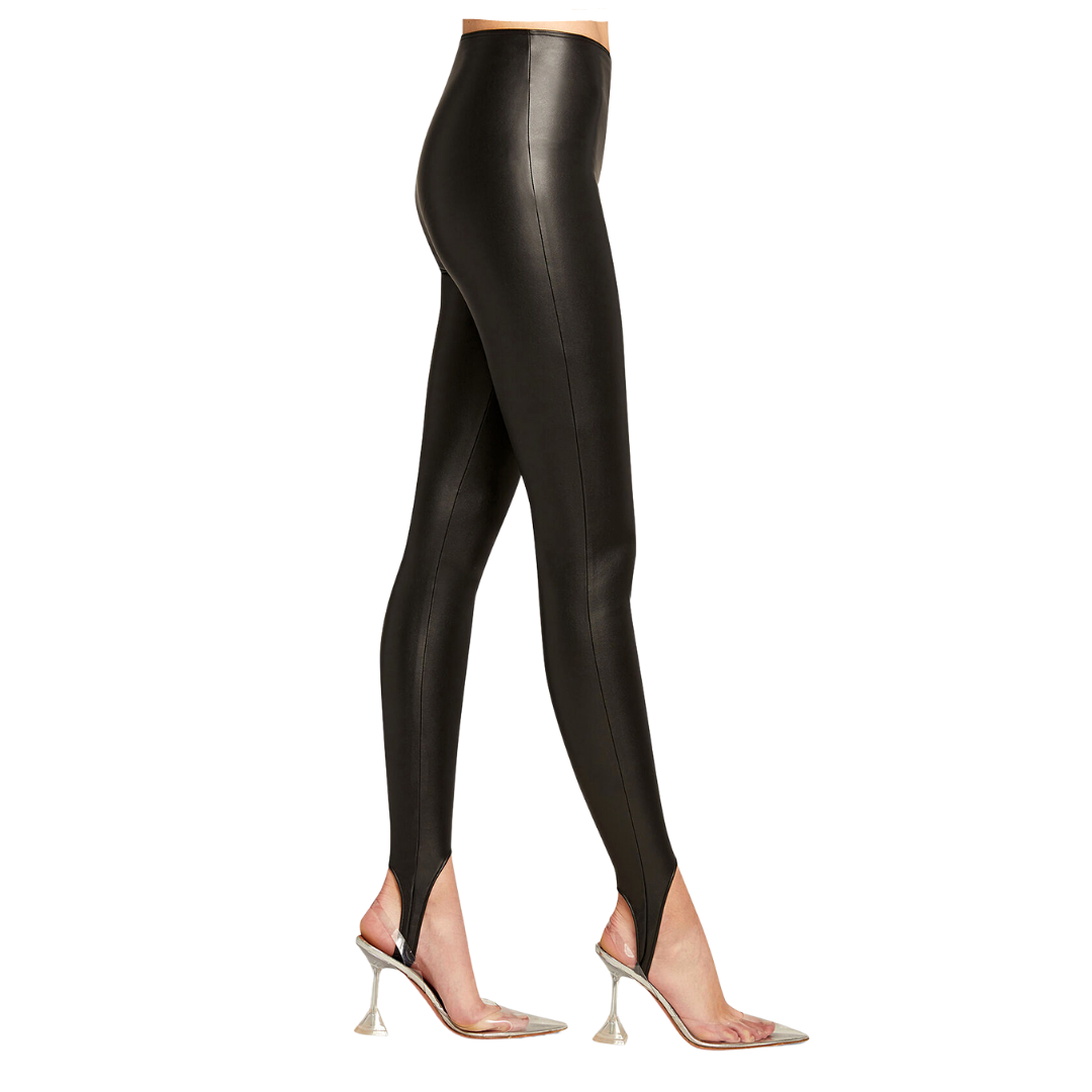 VEGAN LEATHER STIRRUP LEGGINGS