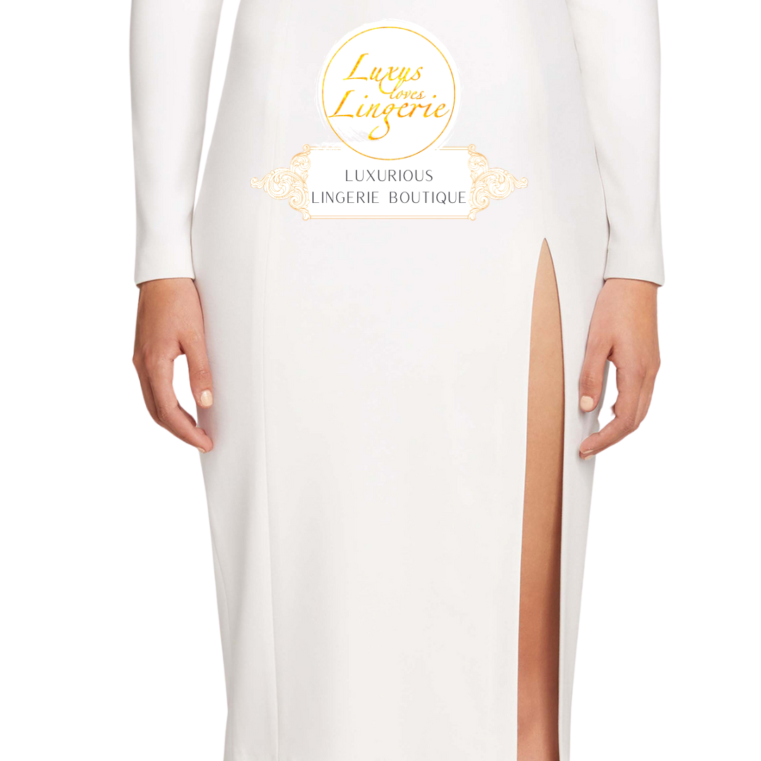 MIDI TURTLENECK SLIT DRESS