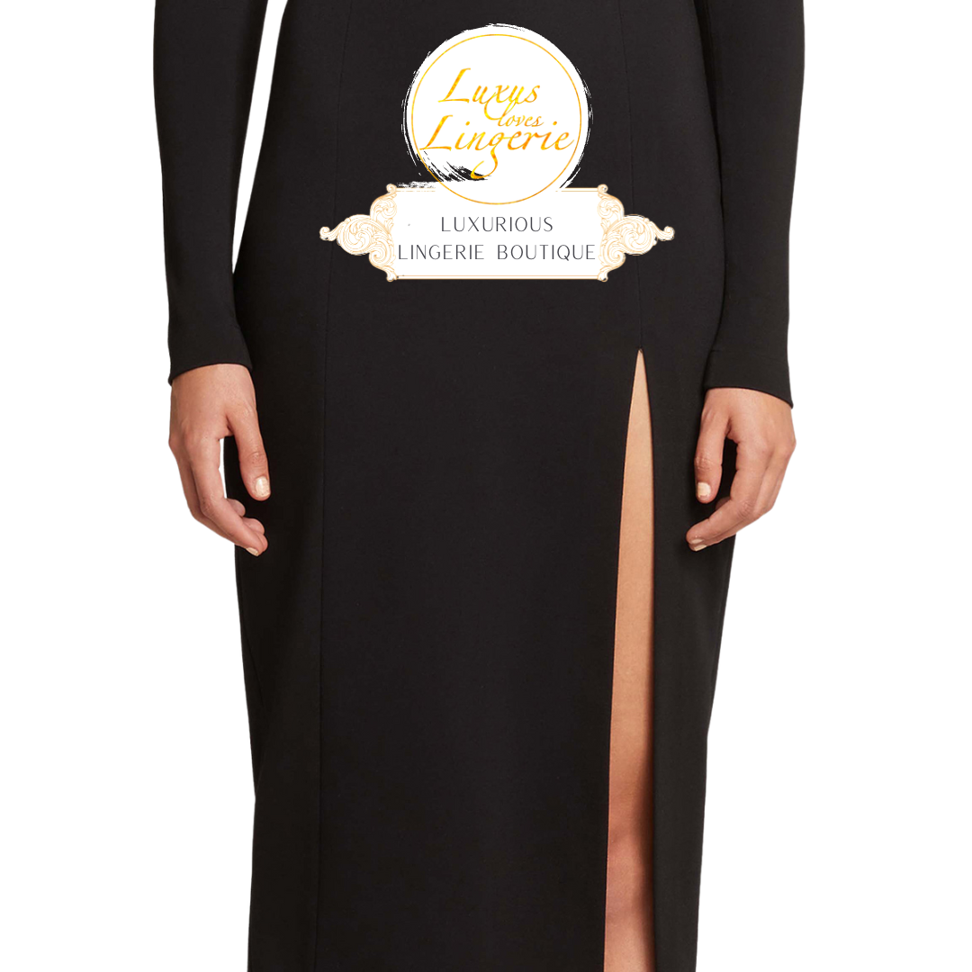 MIDI TURTLENECK SLIT DRESS