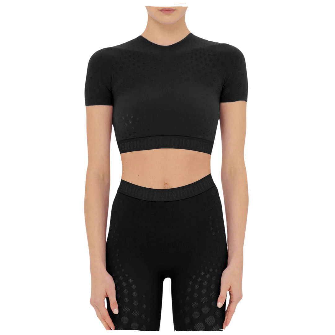 DOTS ILLUSION NET CROP TOP
