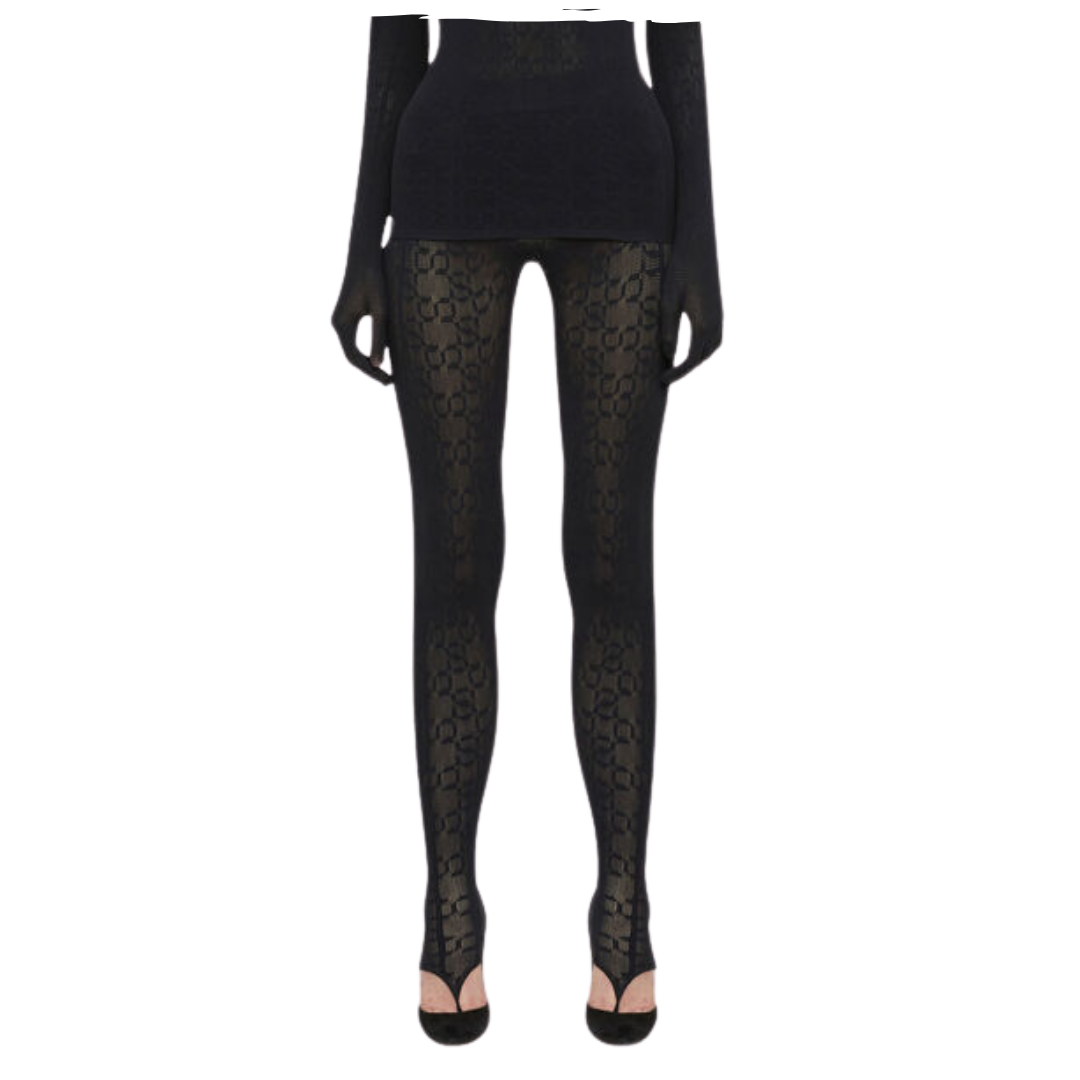 INTRICATE SHEER PATTERN LEGGINGS