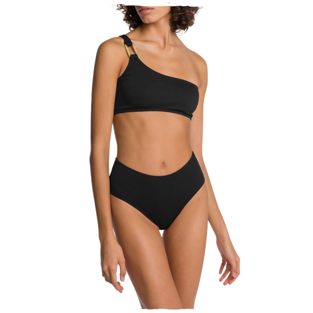 TEXTURE ONE SHOULDER CROP TOP