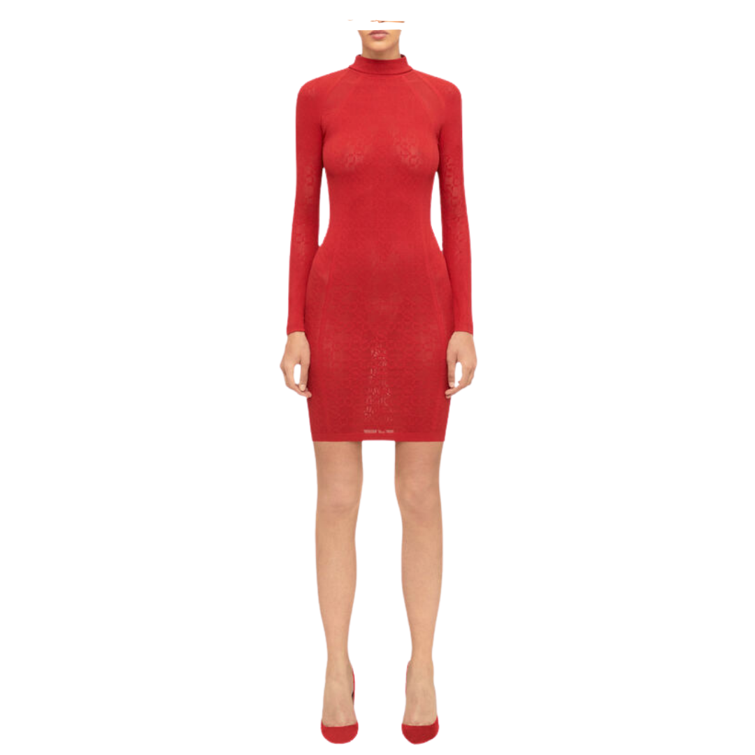 INTRICATE SHEER PATTERN DRESS