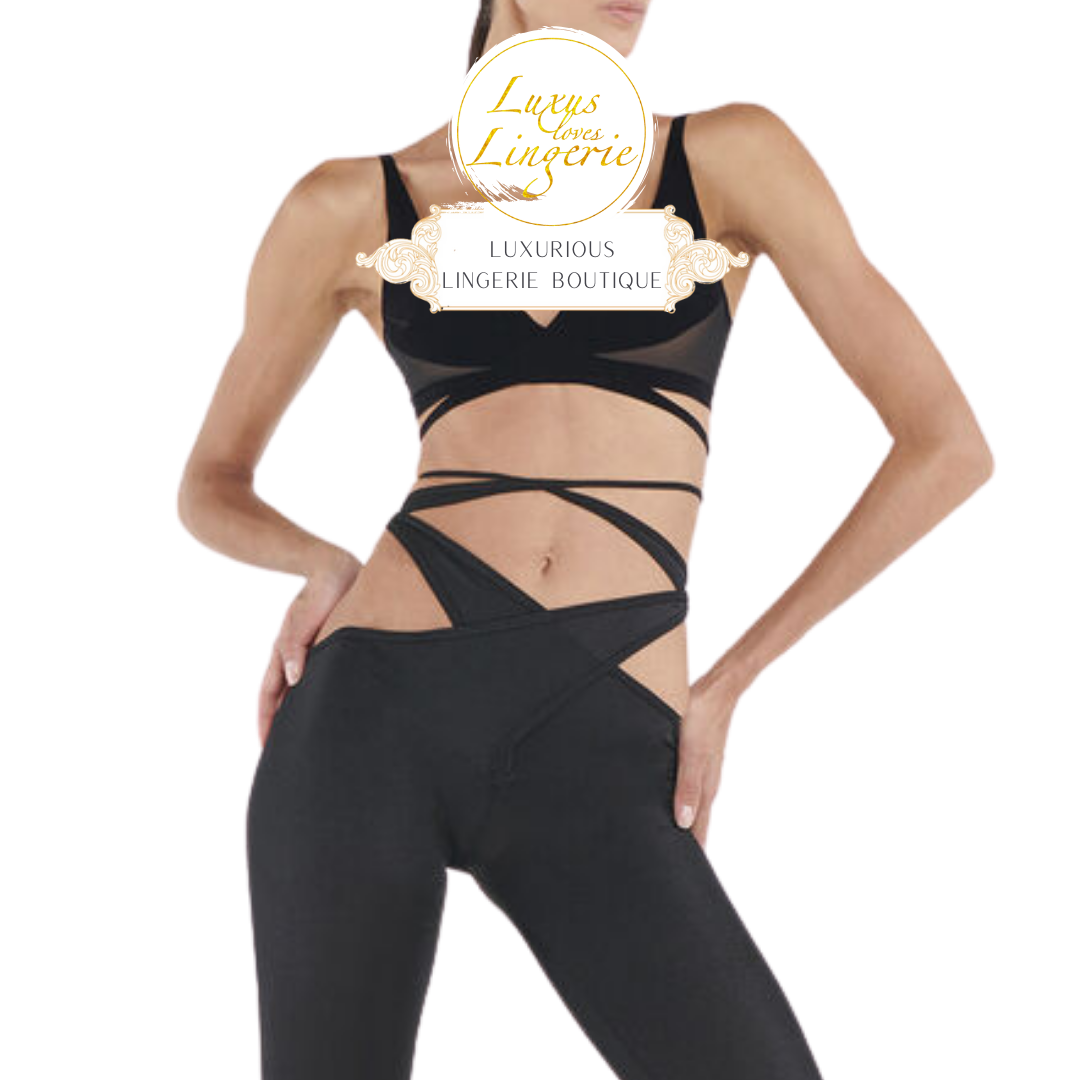 CUT OUT LACE UP TIGHTS