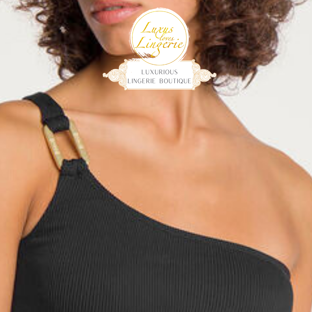 TEXTURE ONE SHOULDER CROP TOP