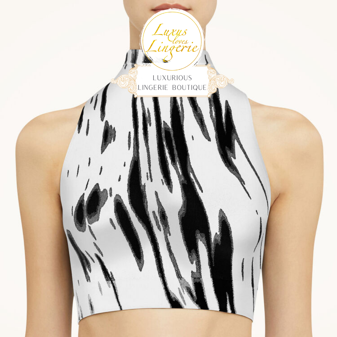 PAINT BRUSH TOP SLEEVELESS white black 57162 8222