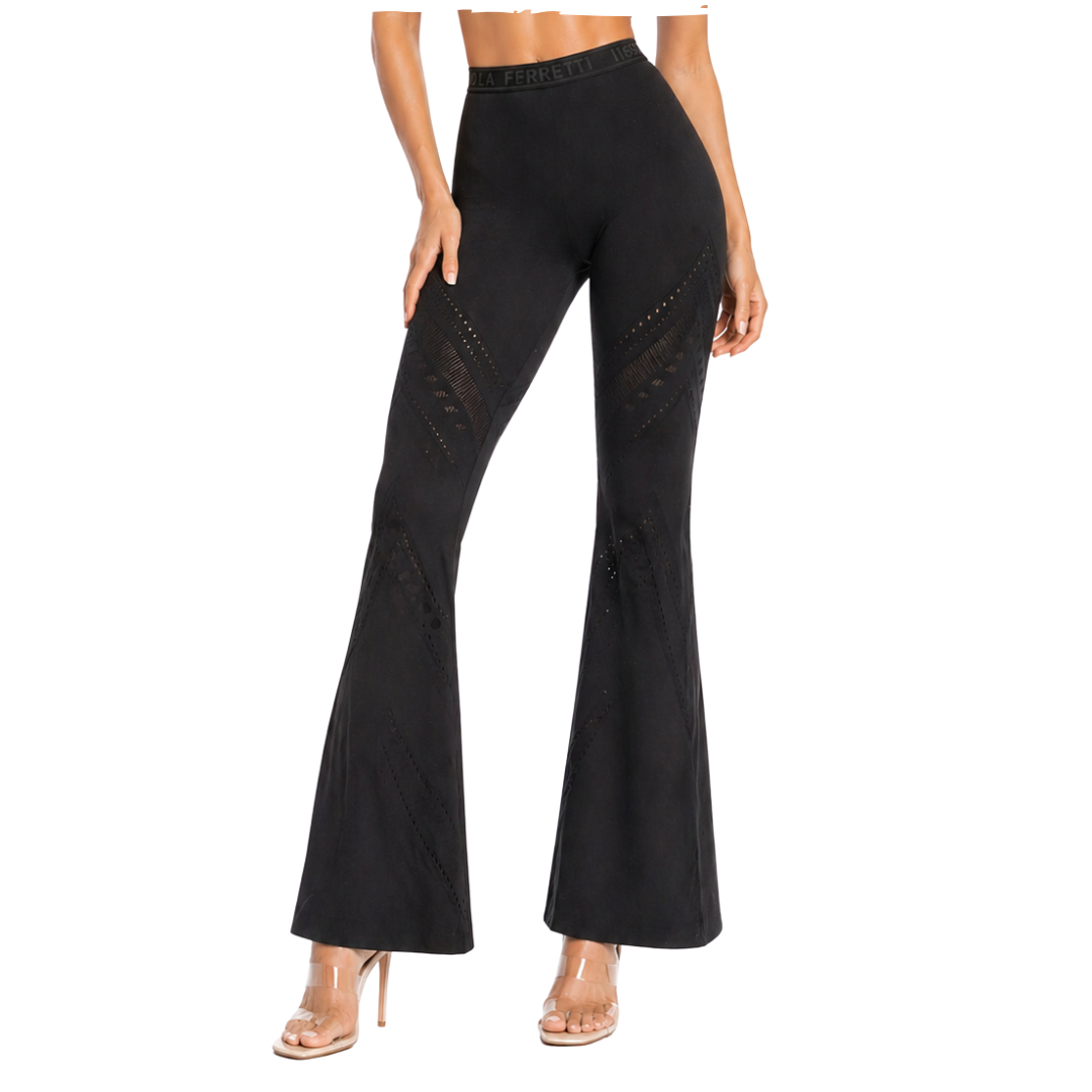 AJOURE NET FLARED LEGGINGS