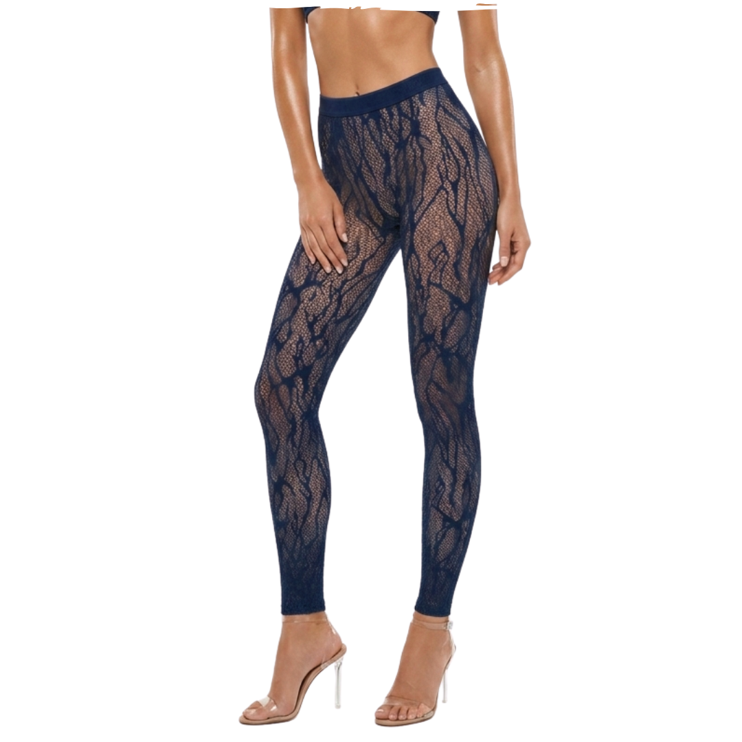 SNAKE LACE TIGHTS LEGGINGS navy 19415 5452
