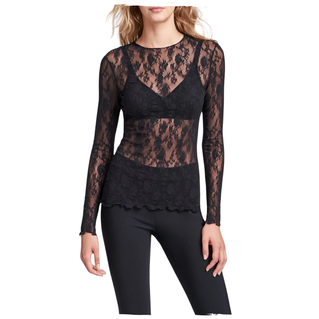 FLORAL LACE TOP LONG SLEEVES