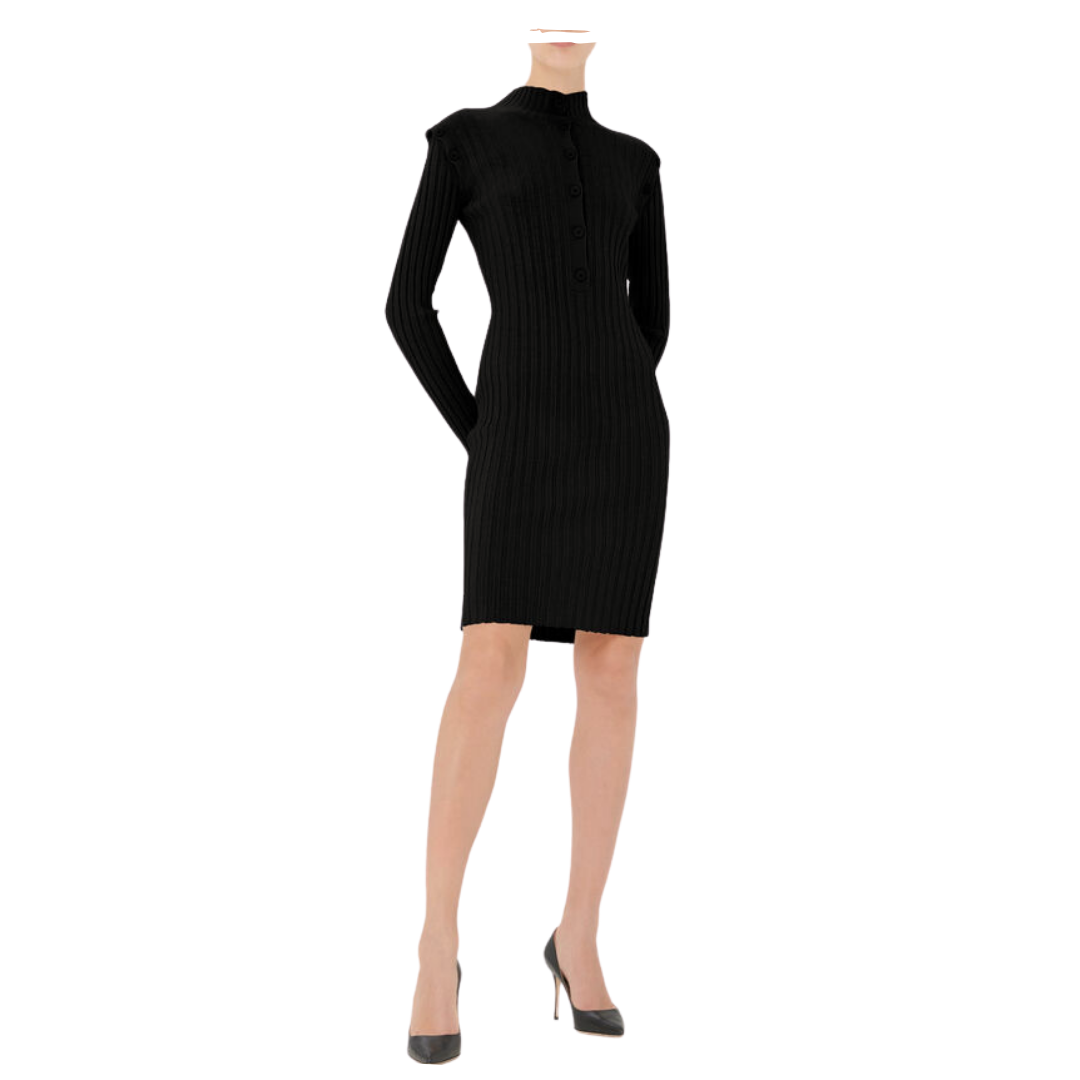 MERINO DETACH DRESS black 53103 7005