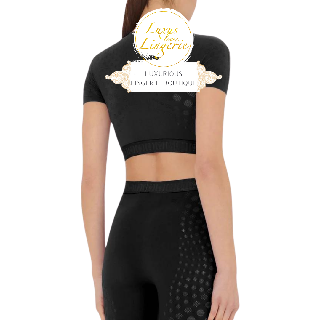 DOTS ILLUSION NET CROP TOP black 53164 7005