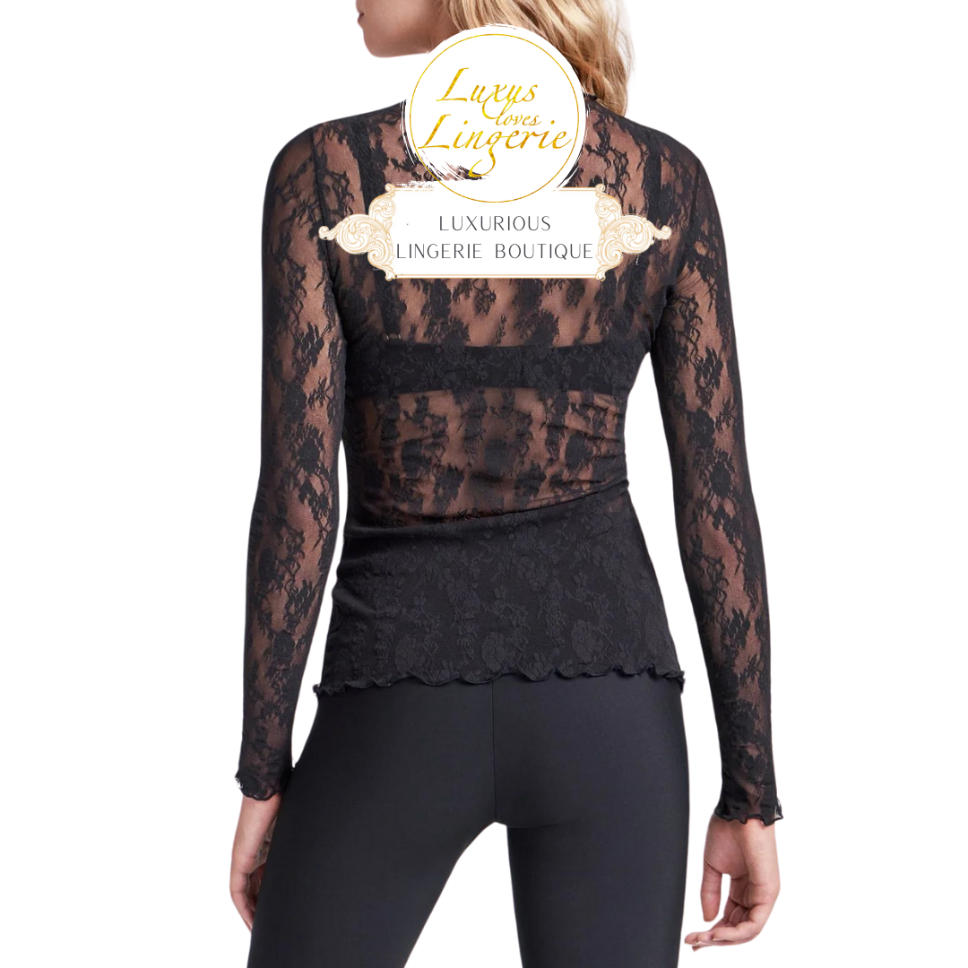 FLORAL LACE TOP LONG SLEEVES