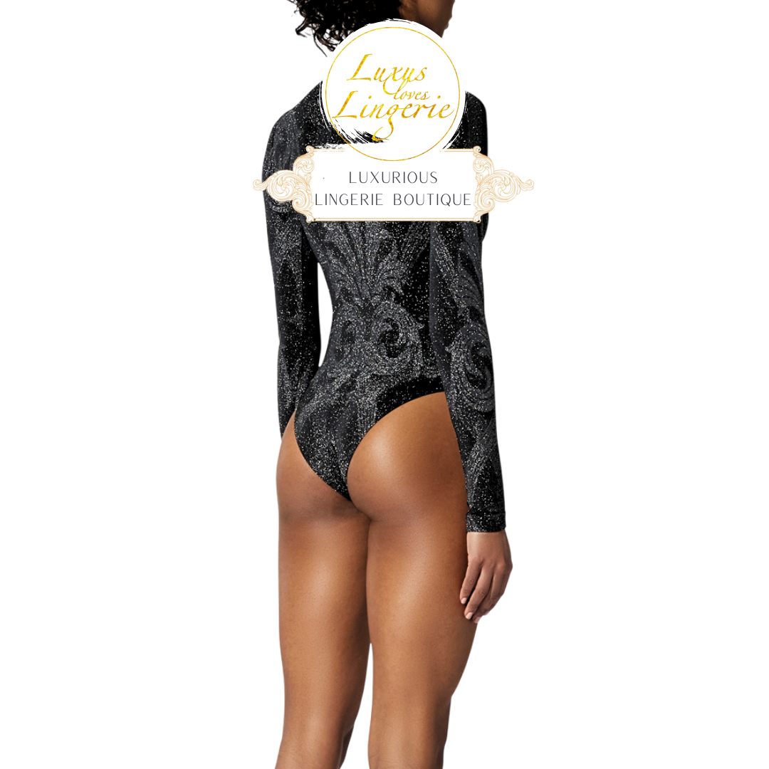 METALLIC JACQUARD BODYSUIT