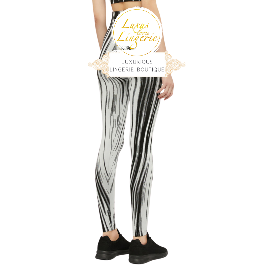 PAINT BRUSH LEGGINGS white black 17077 8222