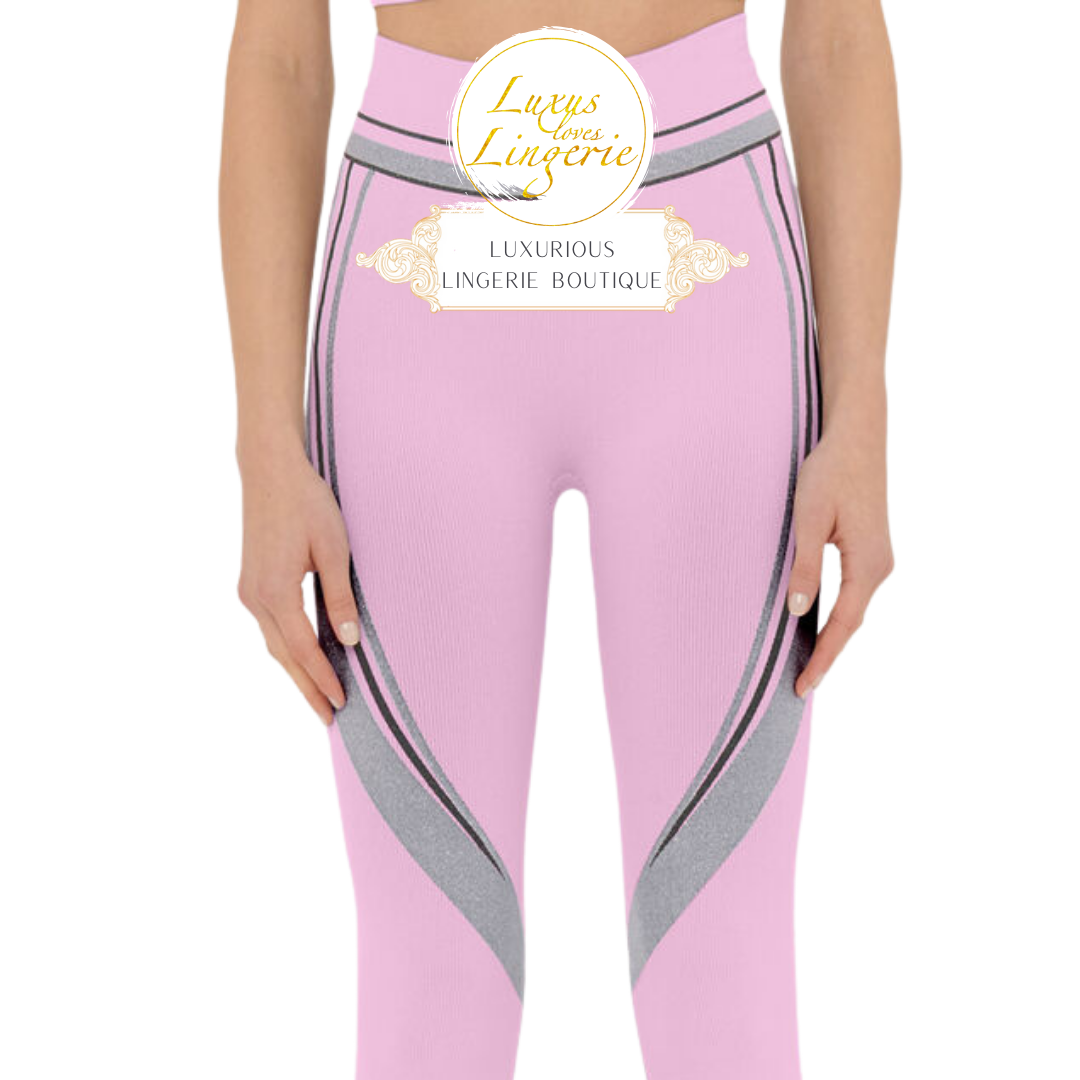 SHAPING STRIPES LEGGINGS  pink 17073 9900