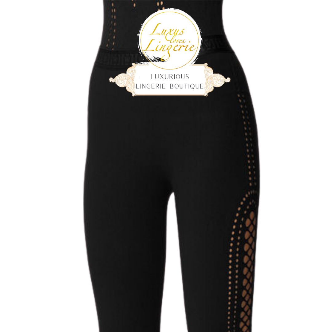 SPORTY LACING NET LEGGINGS black 19350 7005