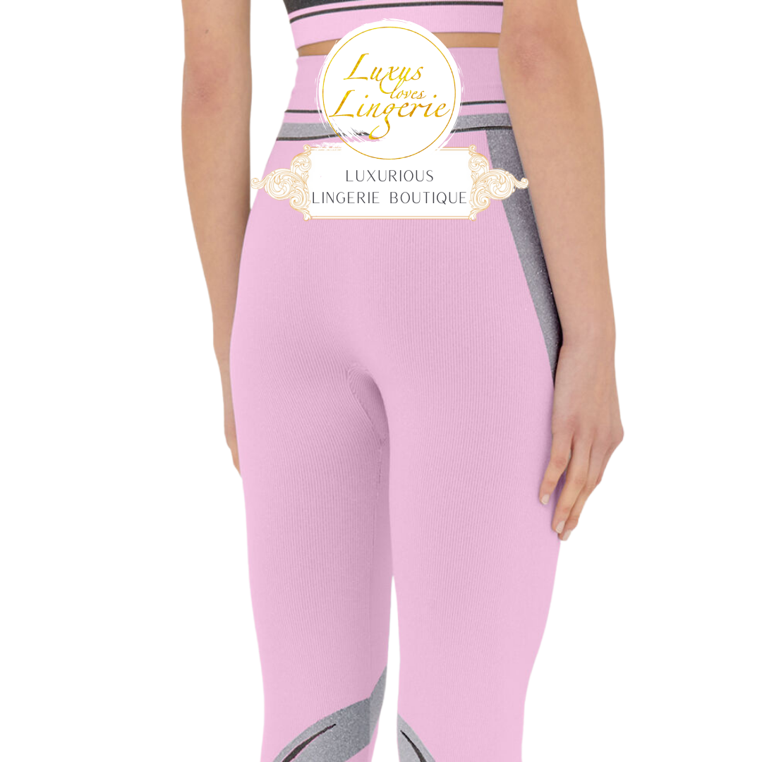 SHAPING STRIPES LEGGINGS  pink 17073 9900