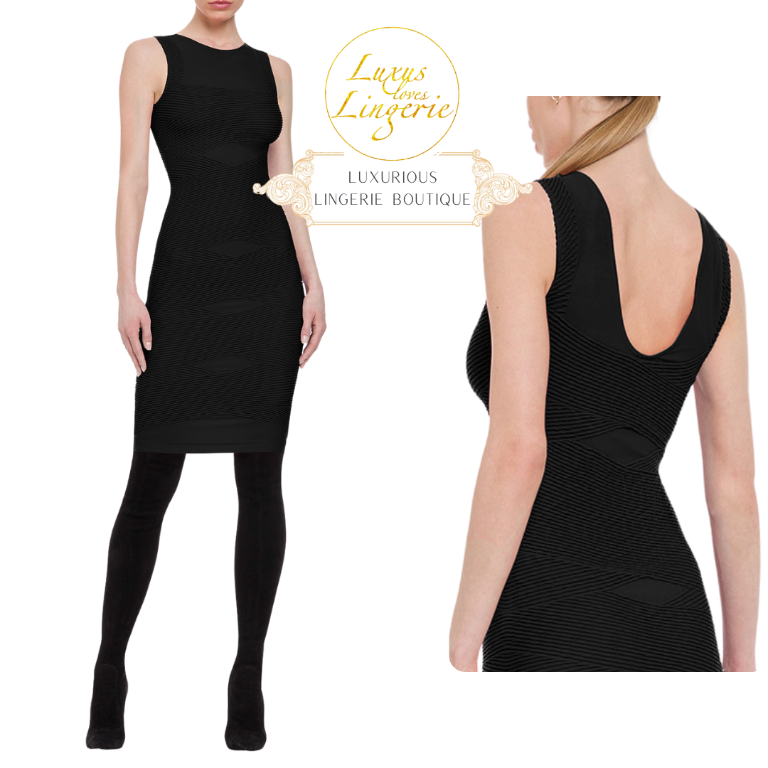 SHAPING PLISSEE DRESS black 55583 7005