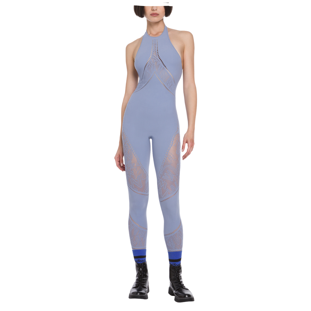 SPORTY LOGO NET JUMPSUIT