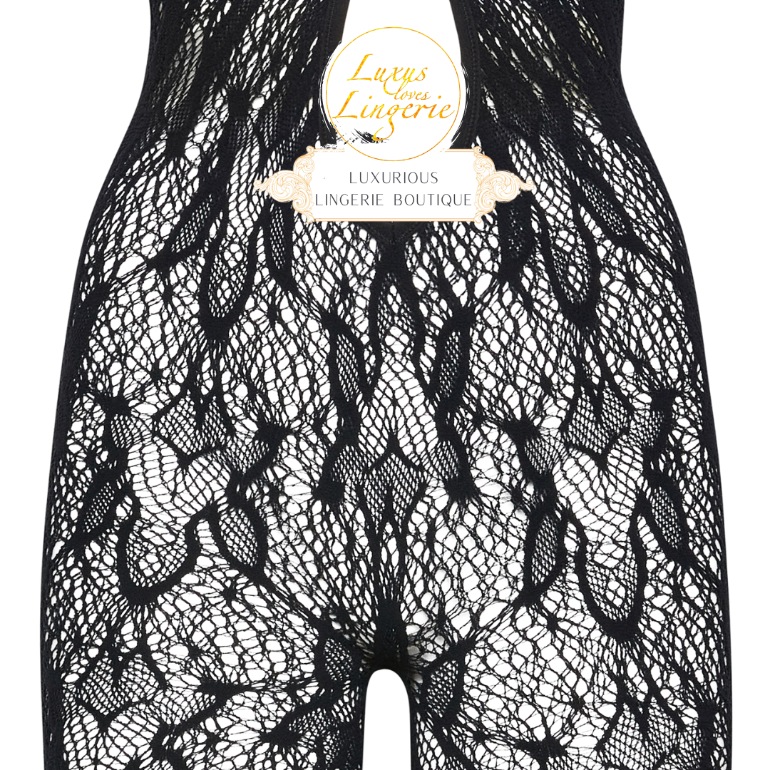 MONOGRAM FLOWER NET TIGHTS