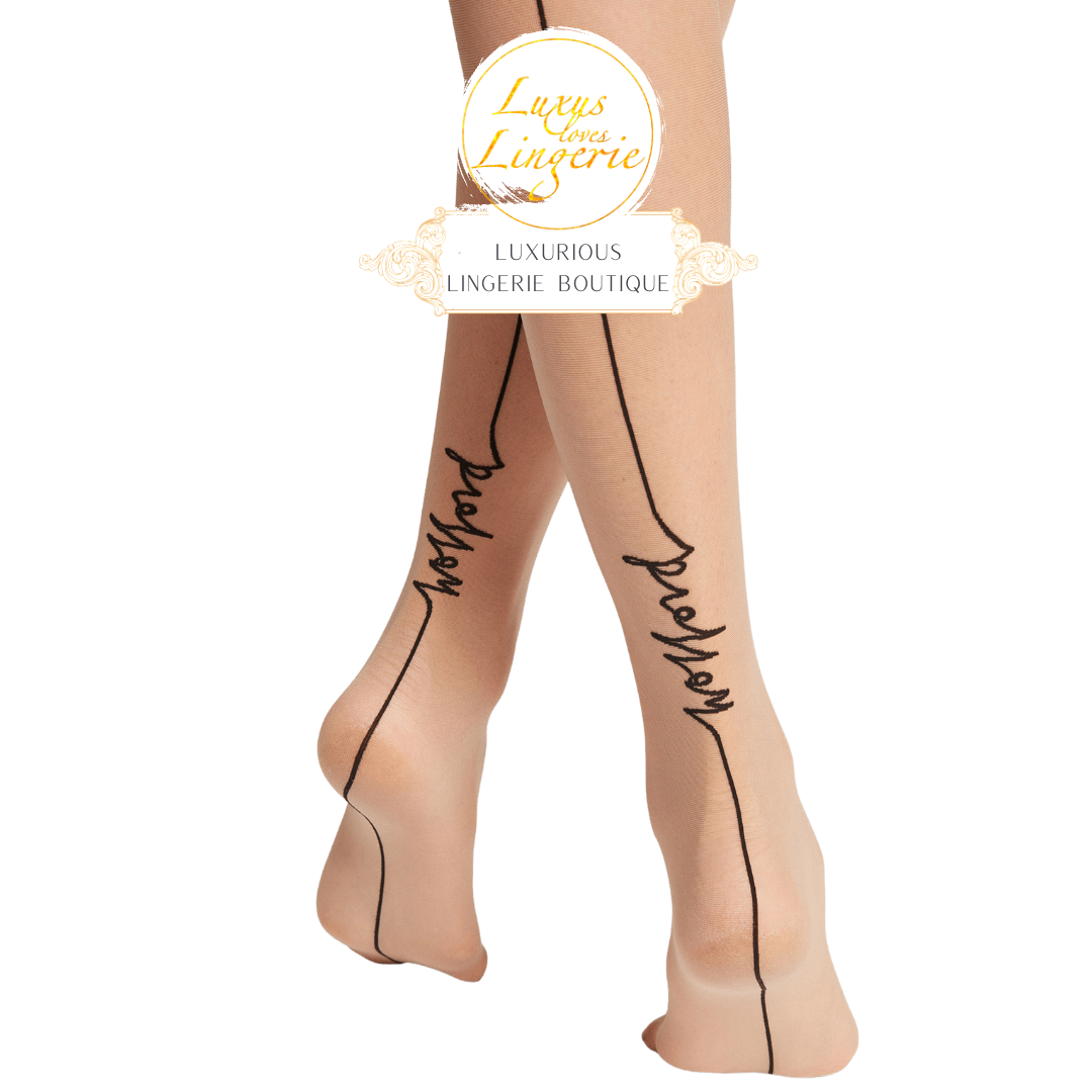 LOGO SCRIPT BACKSEAM TIGHTS