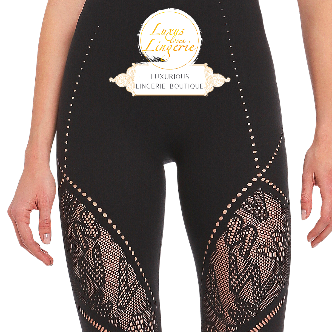 SPORTY LOGO NET LEGGINGS