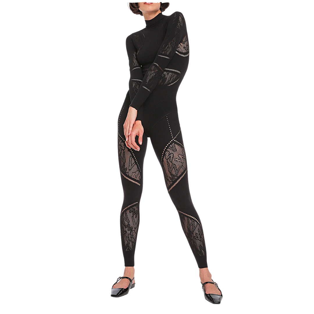 SPORTY LOGO NET LEGGINGS